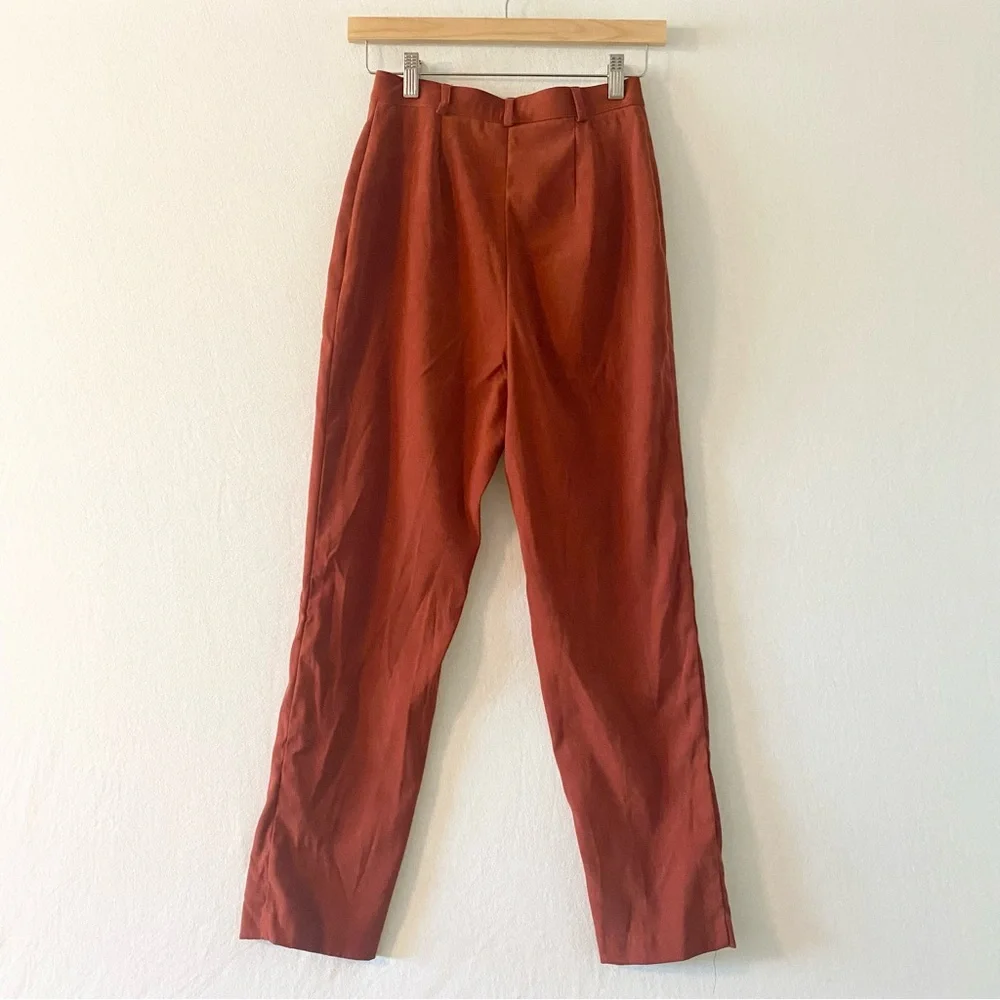 Vintage Draper’s & Damon’s Women’s Rust High-Waist Orange Trousers Size 4P - Picture 9 of 11
